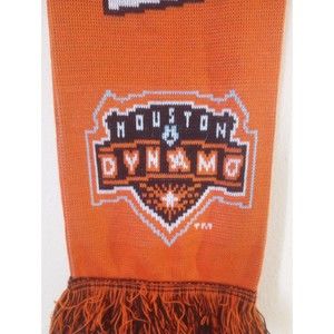Ruffneck Scarves Houston Dynamo Orange & White Tasseled Scarf (7.5"Tallx25"Long)